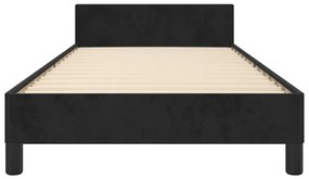 Πλαίσιο Κρεβατιού με Κεφαλάρι Μαύρο 90x200 εκ. Βελούδινο - Μαύρο