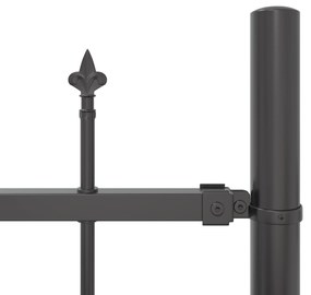 vidaXL Φράκτης Κήπου με Δίχτυ Κορυφής Γκρι 11,9x1,75 μ Χάλυβας