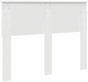 vidaXL Κεφαλάρι με κεφαλάρι Λαμπερό Λευκό 135 cm Επεξεργασμένο ξύλο