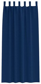 vidaXL Κουρτίνες με κουρτίνες 2 pcs Σκούρο Μπλε 245x140εκ. Πολυεστέρας