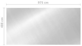 vidaXL Κάλυμμα Πισίνας Ασημί 975 x 488 εκ. από Πολυαιθυλένιο
