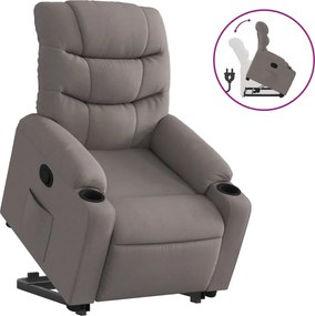 vidaXL Πολυθρόνα Ανακλινόμενη με Ανύψωση Χρώμα Taupe Υφασμάτινη