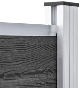 vidaXL Σετ Πάνελ Περίφραξης Μαύρο 526 x 146 εκ. από WPC