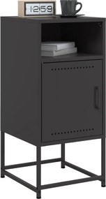 vidaXL Κομοδίνο Μαύρο 36x39x78 εκ. από Χάλυβα