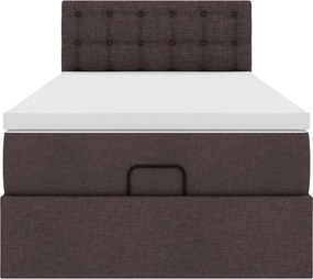 vidaXL Οθωμανικό κρεβάτι με στρώμα σκούρο καφέ 90x200cm ύφασμα