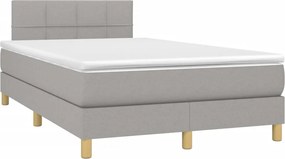 vidaXL Κρεβάτι Boxspring με Στρώμα &amp; LED Αν.Γκρι 120x200 εκ Υφασμάτινο