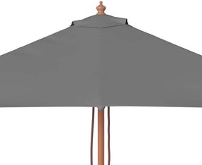 vidaXL Ομπρέλα Κήπου Ανθρακί 150 x 200 εκ. με Ξύλινο Ιστό
