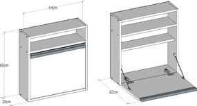 Γραφείο Λευκό LADRO 64x20x60