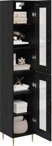 vidaXL Highboard 2 pcs Μαύρη Οξυά Γυαλί