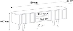 Έπιπλο τηλεόρασης Gemma sepet oak 150x35x47εκ