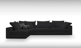 Γωνιακός καναπές Loft-Προσαρμόσιμη-295φ 165β εκ.-Μαύρο
