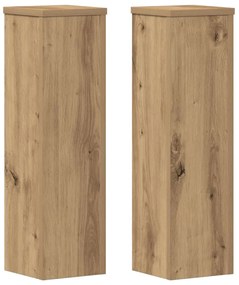 vidaXL Βάσεις Φυτών 2 τεμ. Αρτισιανή Δρυς 17x17x60 εκ. Επεξ. Ξύλο