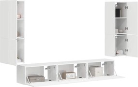 vidaXL Σετ επίπλου τηλεόρασης 4 pcs Υψηλής γυαλάδας λευκό