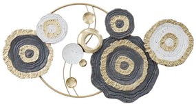 Wall decoration Cirsus metal in gold-white-black shade 91x49x4 91x49x4 εκ.