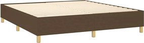 vidaXL Κρεβάτι Boxspring με Στρώμα Σκούρο Καφέ 180x200 εκ Υφασμάτινο