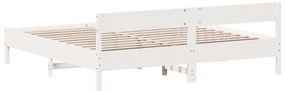 vidaXL Σκελετός Κρεβ. Χωρίς Στρώμα Λευκό 180x200 εκ Μασίφ Πεύκο
