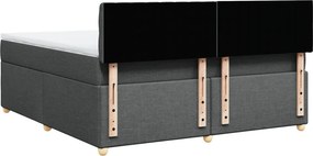 vidaXL Κρεβάτι Boxspring με Στρώμα Σκούρο Γκρι 180x200 εκ Υφασμάτιν