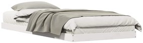 vidaXL Κρεβάτι δαπέδου Λευκό 90 x 220 cm Μασίφ ξύλο πεύκου