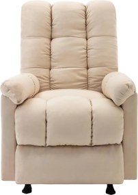 vidaXL Πολυθρόνα Μασάζ Ανακλινόμενη Κρεμ Υφασμάτινη