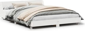vidaXL Σκελετός Κρεβ. Χωρίς Στρώμα Λευκό 150x200 εκ Μασίφ Πεύκο