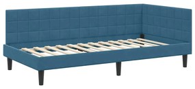 vidaXL Κρεβάτι Γωνίας με κεφαλάρι Μπλε 100 x 200 cm Βελούδο