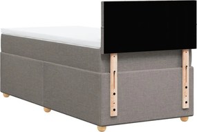 vidaXL Κρεβάτι Boxspring με Στρώμα Taupe 100 x 200 εκ. Υφασμάτινο