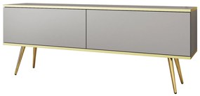 Lh-homefurniture Έπιπλο τηλεόρασης ORO  Γκρι + Χρυσό  135x53x32cm P_ORO_STV_Sz+GL