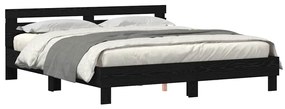 vidaXL Σκελετός Κρεβατιού Μαύρη δρυς 180 x 200 cm Επεξεργασμένο ξύλο