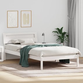 vidaXL Σκελετός Κρεβατιού Λευκό 90 x 190 cm Μασίφ ξύλο πεύκου