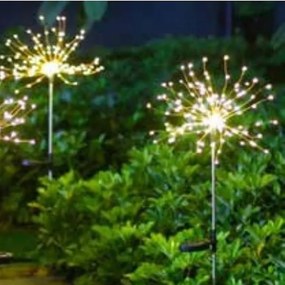 Fos Me Πυροτέχνημα 90 LED Θερμό Λευκό Φ15cm Ηλιακού Συλλέκτη Με Προγράμματα 60cm IP44 47-00004