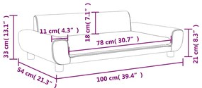 vidaXL Καναπές Παιδικός Κρεμ 100 x 54 x 33 εκ. από Βελούδο