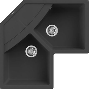 Elleci Unico Corner - Γωνιακός Νεροχύτης Κουζίνας 83x83 - Nero