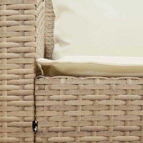 vidaXL Καναπές κήπου 5θέσιος με μαξιλάρια Μπεζ Poly Rattan