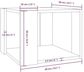 vidaXL Τραπεζάκι Σαλονιού Γκρι Sonoma 40x40x30 εκ. Επεξεργασμένο Ξύλο