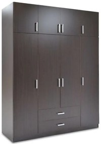 Ντουλάπα Ρούχων Dose Με Πατάρι Wenge 200X58X230Cm 043-000067 Τετράφυλλη Μελαμίνη