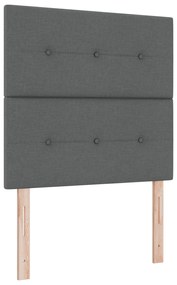 vidaXL Κρεβάτι Box Spring με Στρώμα Σκοτεινό Γκρι 80x200 cm Ύφασμα