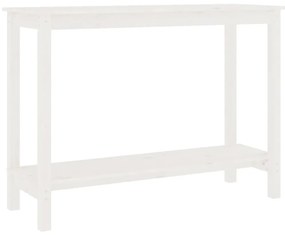 vidaXL Τραπέζι Κονσόλα Λευκό 110 x 40 x 80 εκ. από Μασίφ Ξύλο Πεύκου