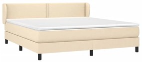 vidaXL Κρεβάτι Boxspring με Στρώμα Κρεμ 160x200 εκ. Υφασμάτινο