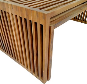 Τραπέζι Tinnie pakoworld σετ 2τεμ teak ξύλο σε φυσική απόχρωση