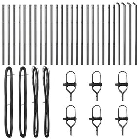 vidaXL Στύλος Περιφράξεων 26 pcs Γκρι 3.2 x 3.2 x 100 εκ Ατσάλι