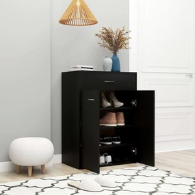 vidaXL Παπουτσοθήκη Μαύρη 60 x 35 x 84 εκ. από Επεξ. Ξύλο
