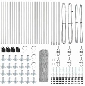 vidaXL Στύλος Περιφράξεων Ασημί 50 x 0,8 μ (13 mm πλέγμα) Ατσάλι