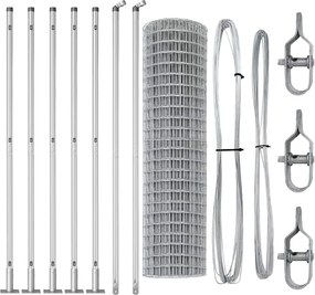 vidaXL Τεντώτο με στήριγμα Ασημί 1 x 10 m Ατσάλι