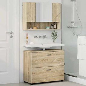 vidaXL Σετ Επίπλων Μπάνιου 2 τμχ. Δρύς Sonoma 76,5 x 35 x 64 εκ
