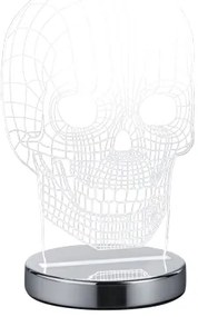 Skull Διακοσμητικό Φωτιστικό 3D Illusion LED σε Ασημί Χρώμα Trio Lighting R52461106