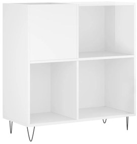 vidaXL Δισκοθήκη Γυαλιστερή Λευκή 84,5 x 38x 89 εκ. από Επεξεργ. Ξύλο