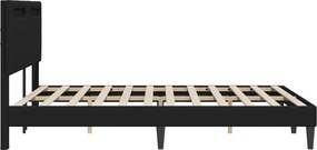 vidaXL Σκελετός Κρεβατιού με κεφαλάρι Μαύρο 140 x 200 cm Τεχνητό Δέρμα