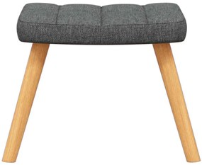 vidaXL Πολυθρόνα Relax Σκούρο Γκρι Υφασμάτινη με Σκαμπό