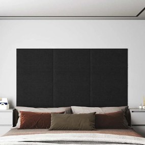 vidaXL Πάνελ Τοίχου 12 τεμ. Μαύρος 60 x 30 εκ. 2,16 μ² Υφασμάτινα