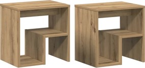 vidaXL Κομοδίνα 2 τεμ. Τεχνίτης Δρυς 40x30x40 εκ. από Επεξεργ. Ξύλο